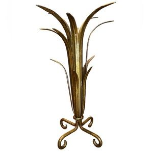 Mid-Century Modern Hollywood Regency Gold Gilt Wheat Sheaf Table Decoration
